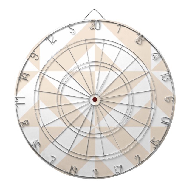 Soft Beige Geometric Deco Cube Dartboard With Darts (Front)