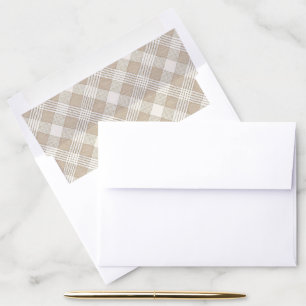 Soft Beige Gingham Christmas Envelope Liner