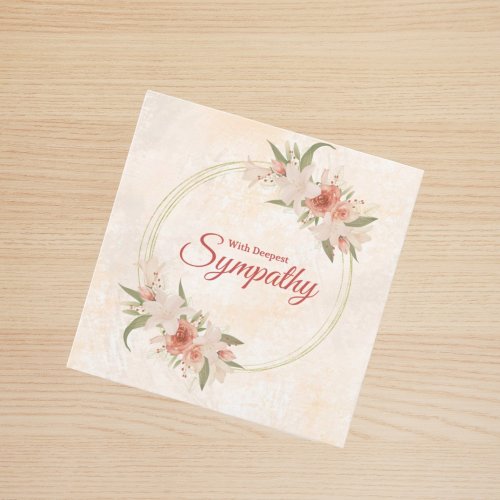 Soft Beige Pink Floral Sympathy Card