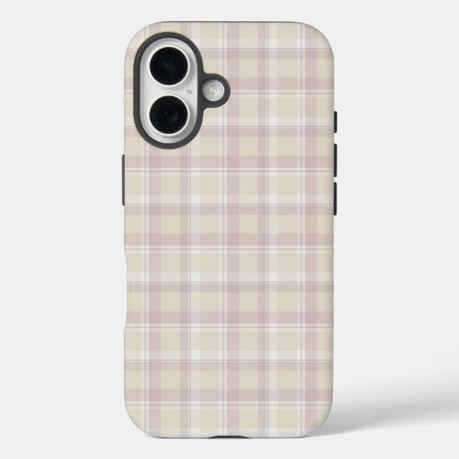 Soft beige Plaid iPhone 7, Tough Case-Mate iPhone Case (Back)