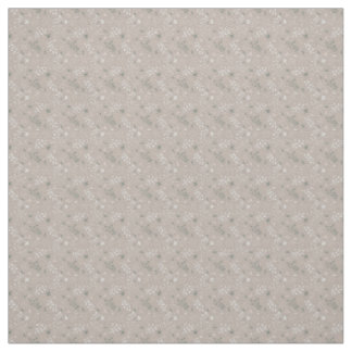 Soft Beige Roses with Green Leaf Accents Fabric
