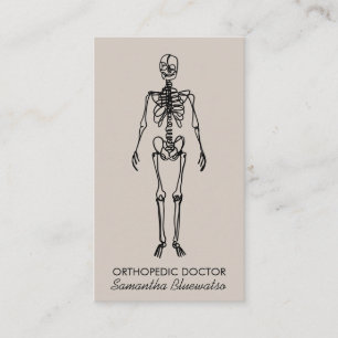 Soft Beige Skeleton orthopedic doctor sculpting Business Card