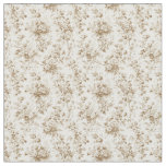 Soft Beige Toile with Roses and Garden Foliage Fabric