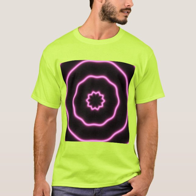soft bendy rings of neon pink light T-Shirt (Front)