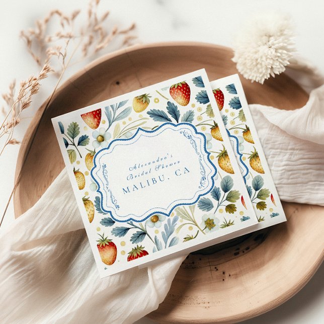 Soft Berry Blush Bridal Shower Napkins (Creator Uploaded)