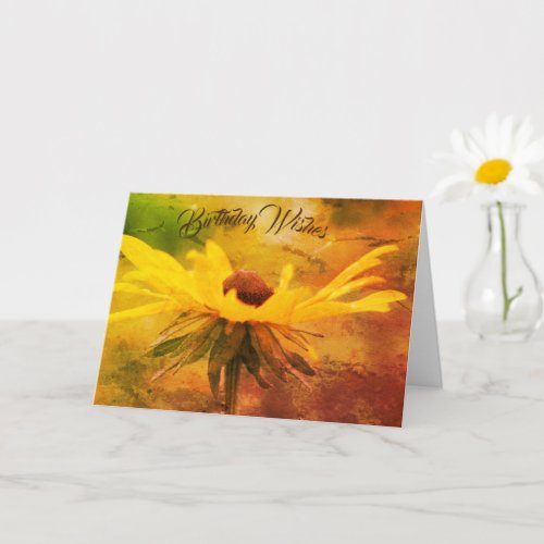 Soft Black Eyed Susan Flower Art Birthday Card