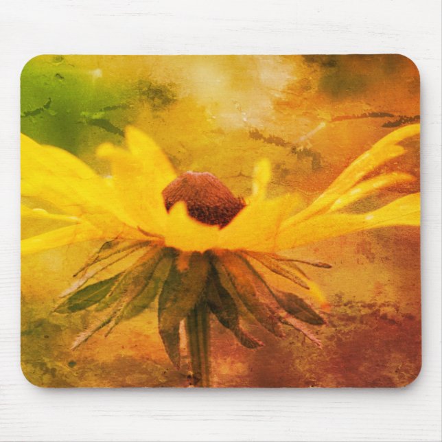 Soft Black Eyed Susan Flower Art Mouse Pad (Front)