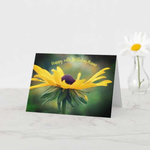 Soft Black Eyed Susan Personalized Birthday  Card