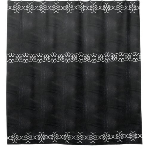 Soft Black Faux Suede Leather Shower Curtain