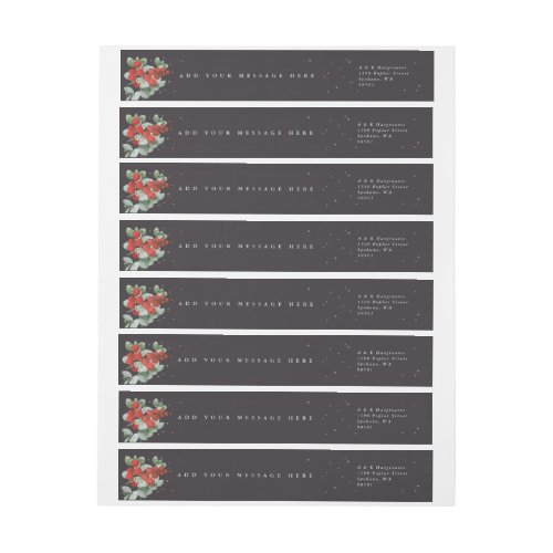 Soft Black Red BerriesEucalyptus Holiday Classic Wrap Around Label