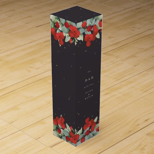 Soft Black Red BerryEucalyptus ChristmasHoliday Wine Box