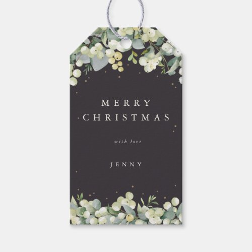 Soft Black SnowberryEucalyptus ChristmasHoliday Gift Tags