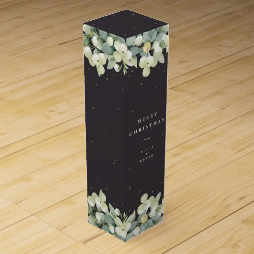 Soft Black SnowberryEucalyptus ChristmasHoliday Wine Box
