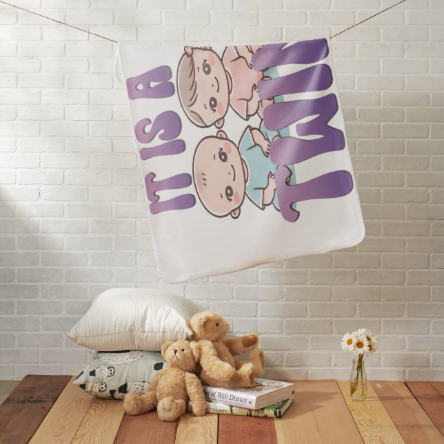 Soft Blanket For Newborn Twins, Gift for New Twins (In Situ)
