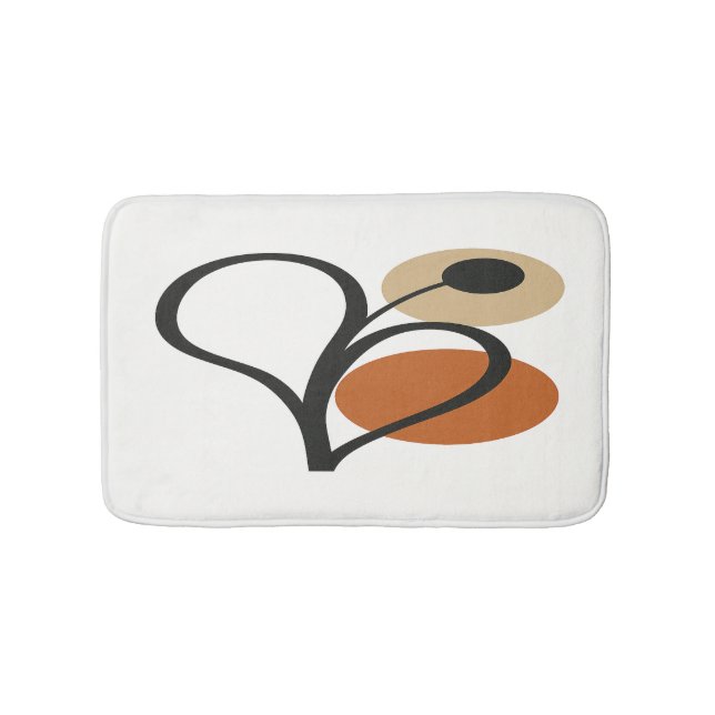 Soft Bloom Contemporary Botanical  Bath Mat (Front)