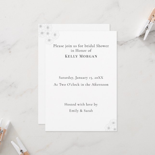 Soft Bloom Elegance Bridal Shower invitation card (Front/Back In Situ)