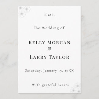Soft Bloom Elegance Wedding Program