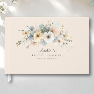 Soft Bloom Elegant Bridal Shower Beige Guest Book
