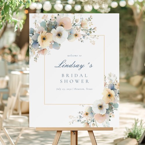 Soft Bloom Elegant Bridal Shower Foam Board