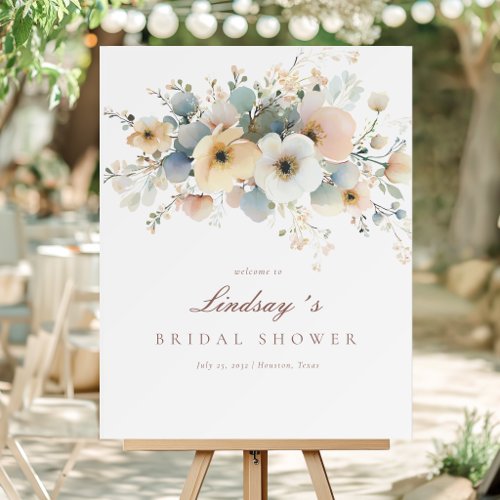 Soft Bloom Elegant Bridal Shower Foam Board