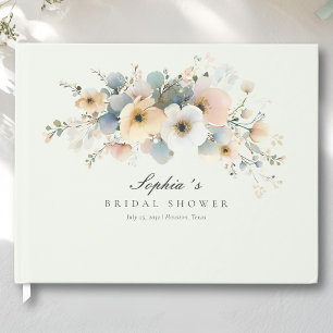 Soft Bloom Elegant Bridal Shower Green Guest Book