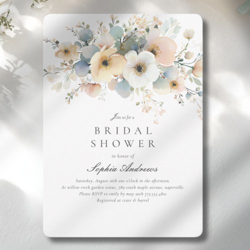 Soft Bloom Elegant Bridal Shower Invitation