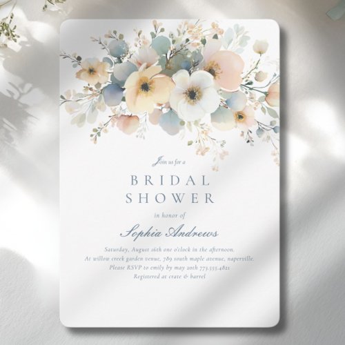 Soft Bloom Elegant Bridal Shower Invitation