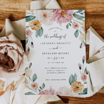 Soft Bloom Floral Invitation Wedding Announcement