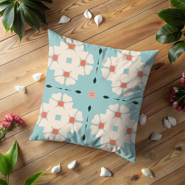 Soft Bloom Geometry Throw Cushion (Creator Uploaded)