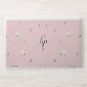 Soft bloom pink floral personalize HP laptop skin