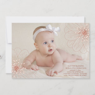 Soft Blossoms Photo Birth Announcement