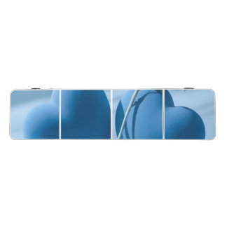 Soft Blue 3D Hearts Modern Minimalist Elegant Beer Pong Table