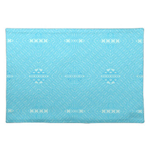 Soft Blue African Geometric Cloth Placemat