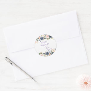 soft blue and blush floral Mother's day sticker
