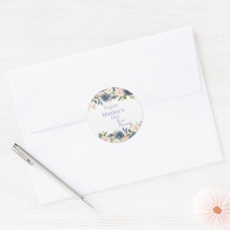 soft blue and blush floral Mother's day sticker