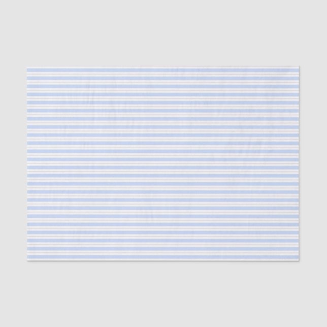 Soft Blue and Gray Pinstripe Tissue Paper (Front)