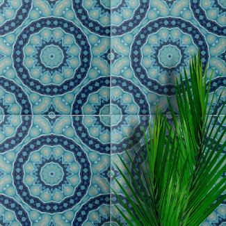 Soft Blue and Indigo Symmetrical Geometric Shapes