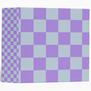 Soft Blue and Lavender Checkered 3 Ring Binder