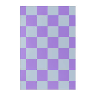 Soft Blue and Lavender Checkered Acrylic Print
