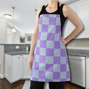 Soft Blue and Lavender Checkered Apron