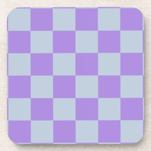 Soft Blue and Lavender Checkered Beverage Coaster