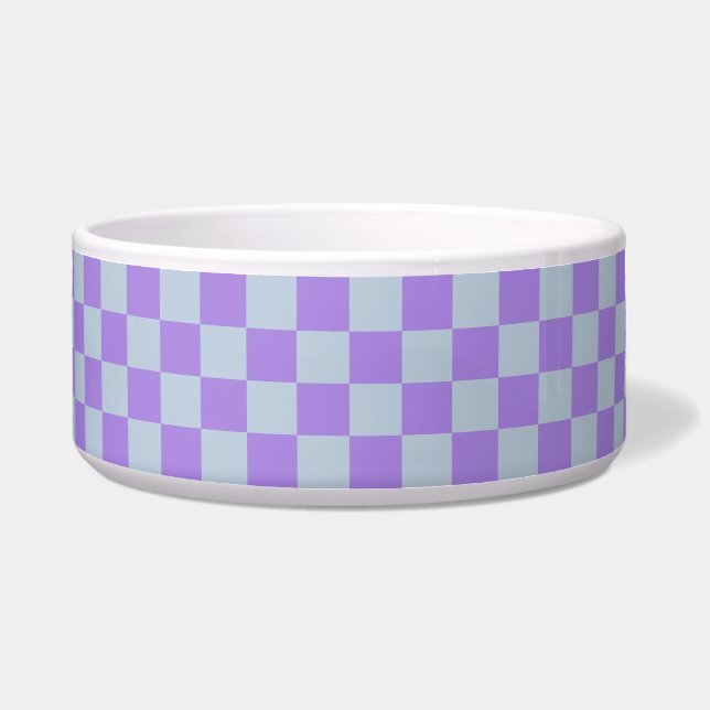 Soft Blue and Lavender Checkered Bowl (Front)