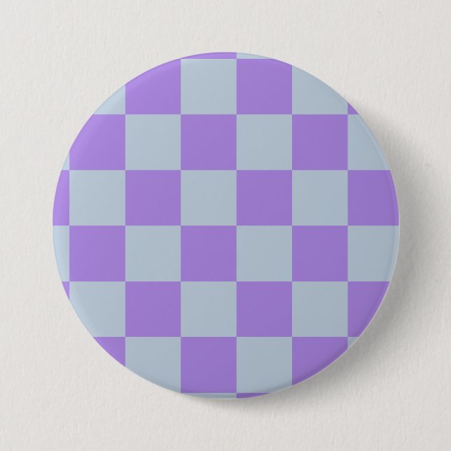Soft Blue and Lavender Checkered Button (Front)