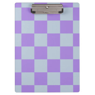 Soft Blue and Lavender Checkered Clipboard