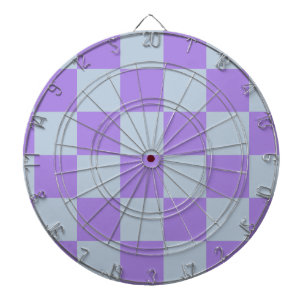 Soft Blue and Lavender Checkered Dart Board