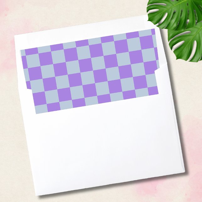 Soft Blue and Lavender Checkered Envelope Liner (Creator Uploaded)