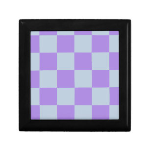 Soft Blue and Lavender Checkered Gift Box