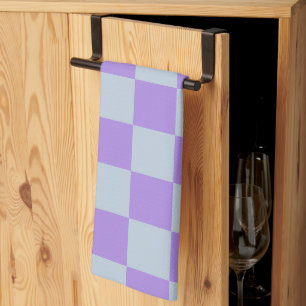 Soft Blue and Lavender Checkered Kitchen Towel