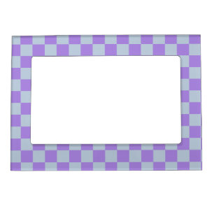 Soft Blue and Lavender Checkered Magnetic Frame