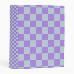 Soft Blue and Lavender Checkered Mini Binder